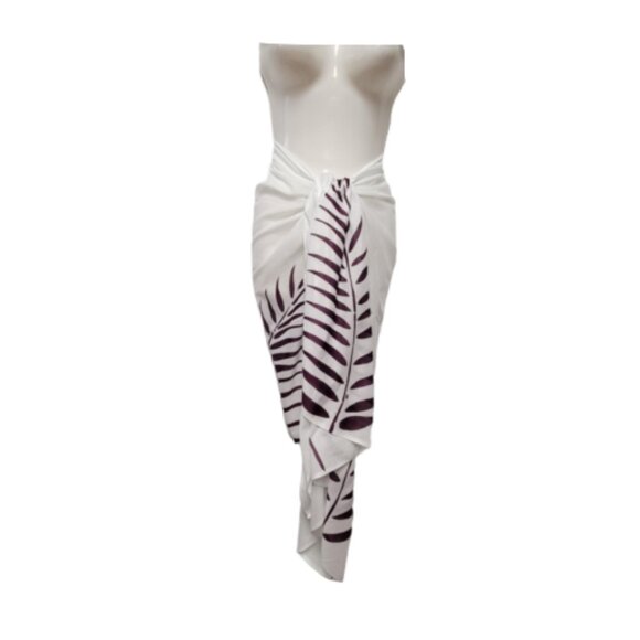 Cover Ups Handpainted Cover-up, Halter Strapless Wrap Dress Cotton Batik Coverup - Picture 5 of 6